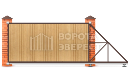 Откатные ворота 1980×2100 с дистанционным управлением ВЭ-5029